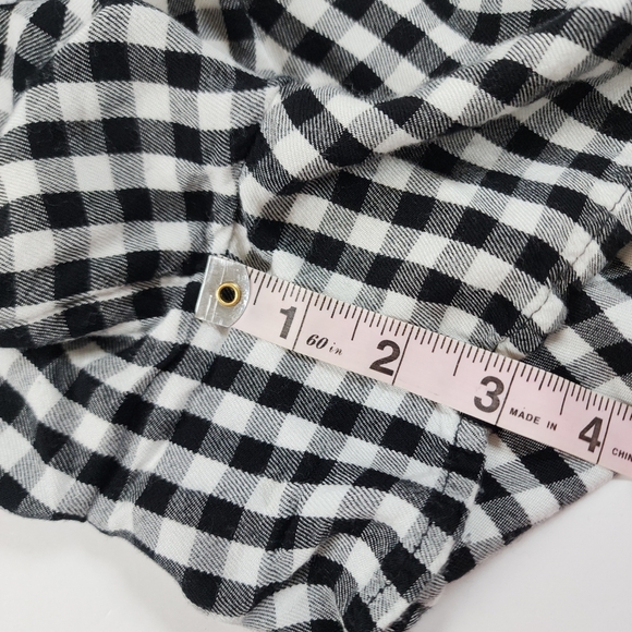 Hollister Black White Gingham Romper Sweetheart Lace-up Embroidered Bodice Small - Picture 8 of 14